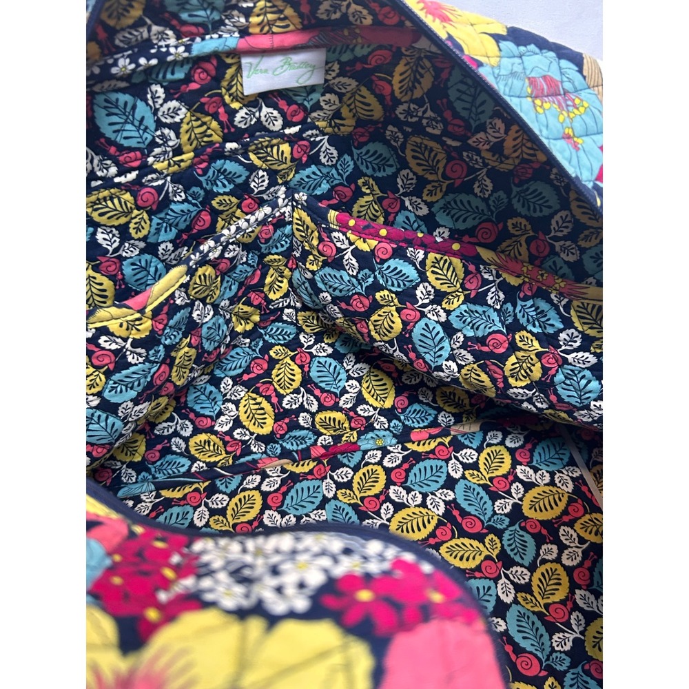 Vera Bradley Duffel Bag Women Large Multicolor Excellent Floral Quilted Travel - Picture 10 of 13